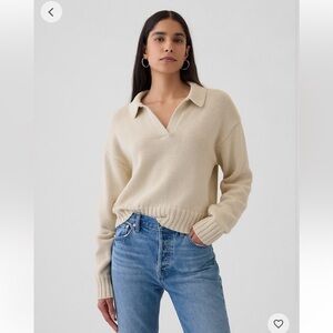 NWOT Gap Shrunken Polo Sweater XS